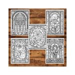 Carti si Birotica - Carti - Carti pentru copii - Carti de colorat - Carte de colorat pentru adulti, 50 de ilustratii, Vitralii Fermecatoare - Volumul I, 106 pagini, A5 - Infinity.ro