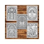 Carti si Birotica - Carti - Carti pentru copii - Carti de colorat - Carte de colorat pentru adulti, 50 de ilustratii, Vitralii Fermecatoare - Volumul I, 106 pagini, A5 - Infinity.ro