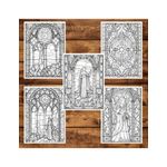 Carti si Birotica - Carti - Carti pentru copii - Carti de colorat - Carte de colorat pentru adulti, 50 de ilustratii, Vitralii Fermecatoare - Volumul III, 106 pagini, A5 - Infinity.ro