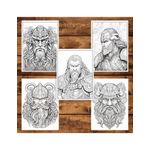 Carti si Birotica - Carti - Carti pentru copii - Carti de colorat - Carte de colorat pentru adulti, 50 de ilustratii, Vikingi, 106 pagini, A5 - Infinity.ro