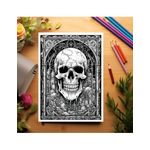 Carti si Birotica - Carti - Carti pentru copii - Carti de colorat - Carte de colorat pentru adulti, 50 de ilustratii, Vitralii Horror, 106 pagini, A5 - Infinity.ro