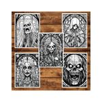 Carti si Birotica - Carti - Carti pentru copii - Carti de colorat - Carte de colorat pentru adulti, 50 de ilustratii, Vitralii Horror, 106 pagini, A5 - Infinity.ro