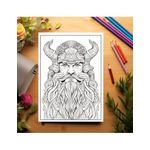 Carti si Birotica - Carti - Carti pentru copii - Carti de colorat - Carte de colorat pentru adulti, 50 de ilustratii, Vikingi, 106 pagini, A5 - Infinity.ro