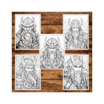 Carti si Birotica - Carti - Carti pentru copii - Carti de colorat - Carte de colorat pentru adulti, 50 de ilustratii, Vikingi, 106 pagini, A5 - Infinity.ro