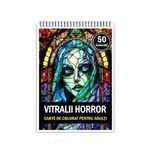 Carti si Birotica - Carti - Carti pentru copii - Carti de colorat - Carte de colorat pentru adulti, 50 de ilustratii, Vitralii Horror, 106 pagini, A5 - Infinity.ro
