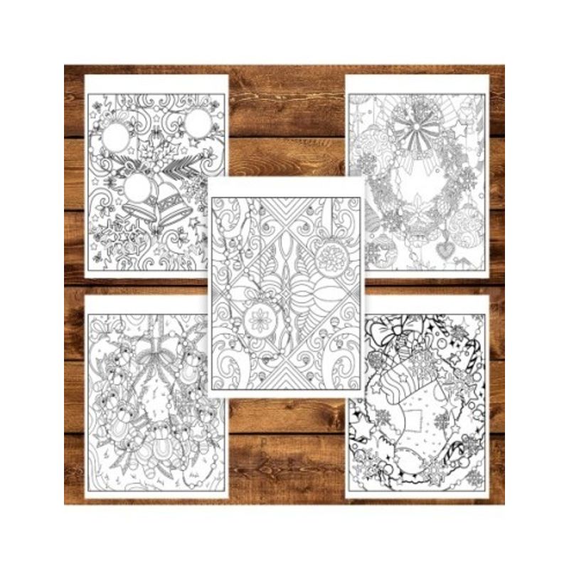 Carti si Birotica - Carti - Carti pentru copii - Carti de colorat - Carte de colorat pentru copii , 25 de ilustratii Tipare de Craciun, 56 pagini, A5 - Infinity.ro