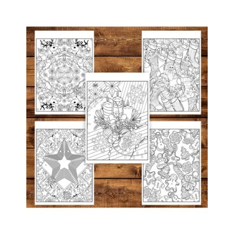 Carti si Birotica - Carti - Carti pentru copii - Carti de colorat - Carte de colorat pentru copii , 25 de ilustratii Tipare de Craciun, 56 pagini, A5 - Infinity.ro