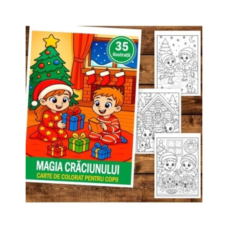 Carti si Birotica - Carti - Carti pentru copii - Carti de colorat - Carte de colorat pentru copii , 35 de ilustratii Magia Craciunului, 106 pagini, A5 - Infinity.ro