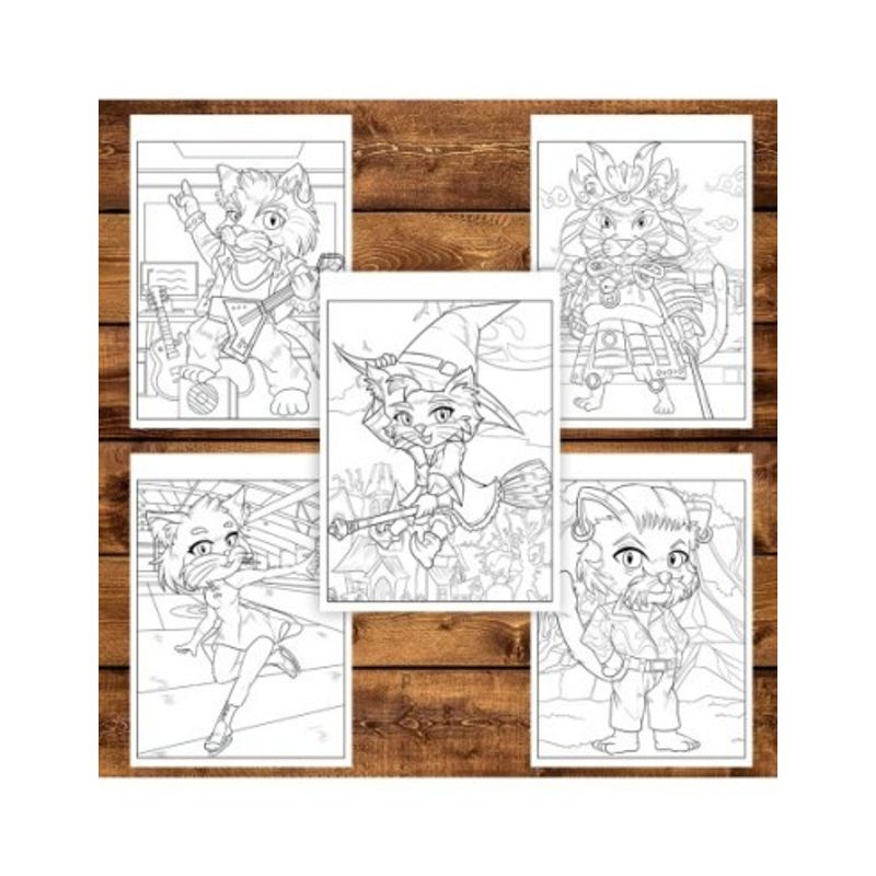 Carti si Birotica - Carti - Carti pentru copii - Carti de colorat - Carte de colorat pentru copii , 30 de ilustratii Pisicute Costumate, 66 pagini, A5 - Infinity.ro