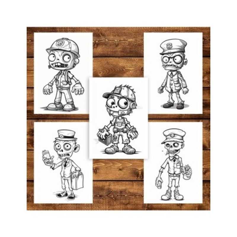 Carti si Birotica - Carti - Carti pentru copii - Carti de colorat - Carte de colorat pentru adulti, 50 de ilustratii, Zombie kids - Volumul II, 106 pagini, A5 - Infinity.ro