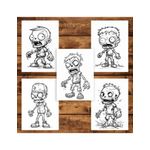 Carti si Birotica - Carti - Carti pentru copii - Carti de colorat - Carte de colorat pentru adulti, 50 de ilustratii, Zombie kids - Volumul II, 106 pagini, A5 - Infinity.ro