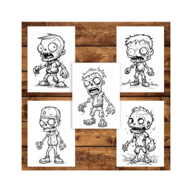 Carti si Birotica - Carti - Carti pentru copii - Carti de colorat - Carte de colorat pentru adulti, 50 de ilustratii, Zombie kids - Volumul II, 106 pagini, A5 - Infinity.ro