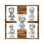 Carti si Birotica - Carti - Carti pentru copii - Carti de colorat - Carte de colorat pentru adulti, 50 de ilustratii, Zombie kids - Volumul II, 106 pagini, A5 - Infinity.ro