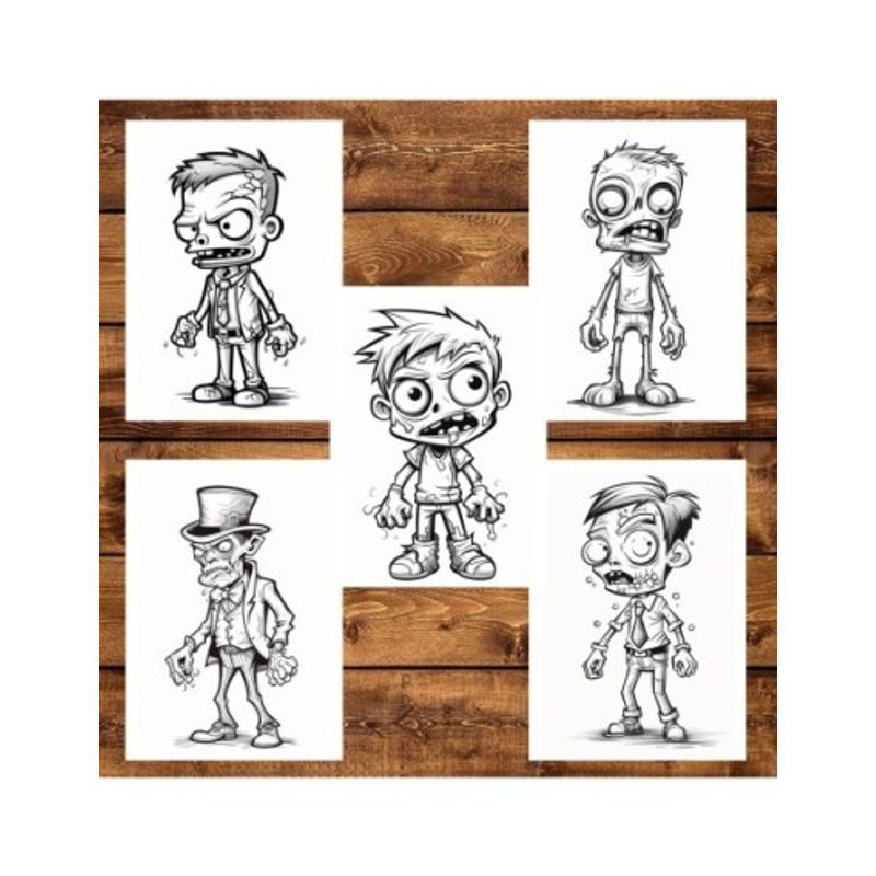 Carti si Birotica - Carti - Carti pentru copii - Carti de colorat - Carte de colorat pentru adulti, 50 de ilustratii, Zombie kids - Volumul II, 106 pagini, A5 - Infinity.ro