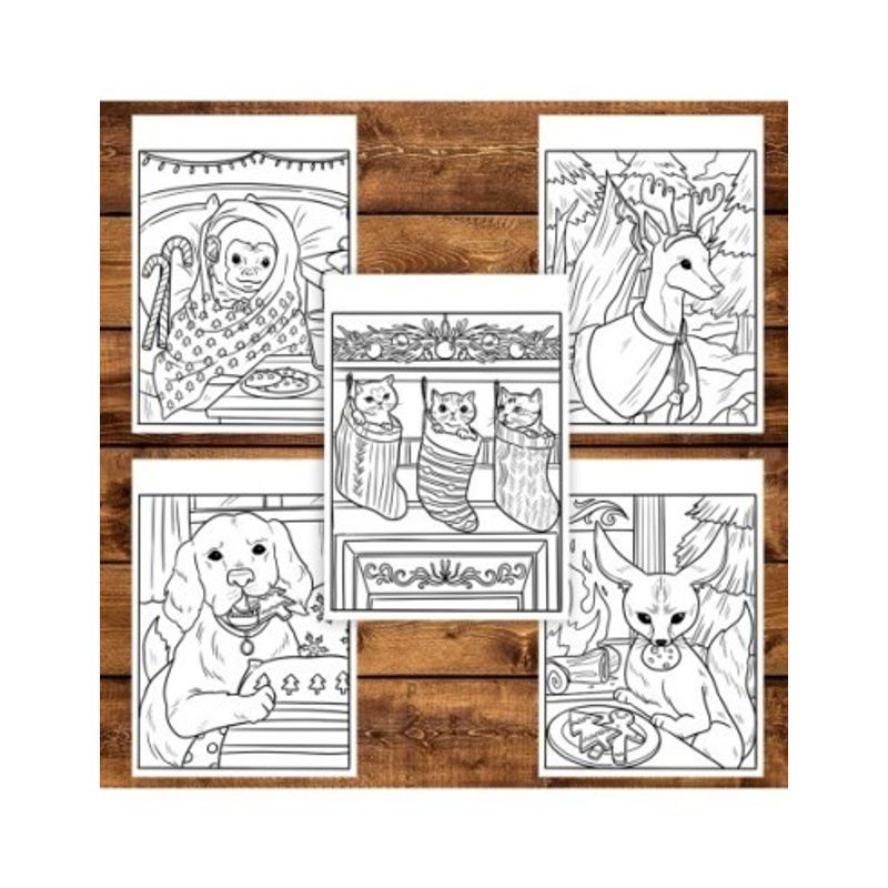 Carti si Birotica - Carti - Carti pentru copii - Carti de colorat - Carte de colorat pentru copii , 30 de ilustratii Animalute Festive - Volumul II, 66 pagini, A5 - Infinity.ro