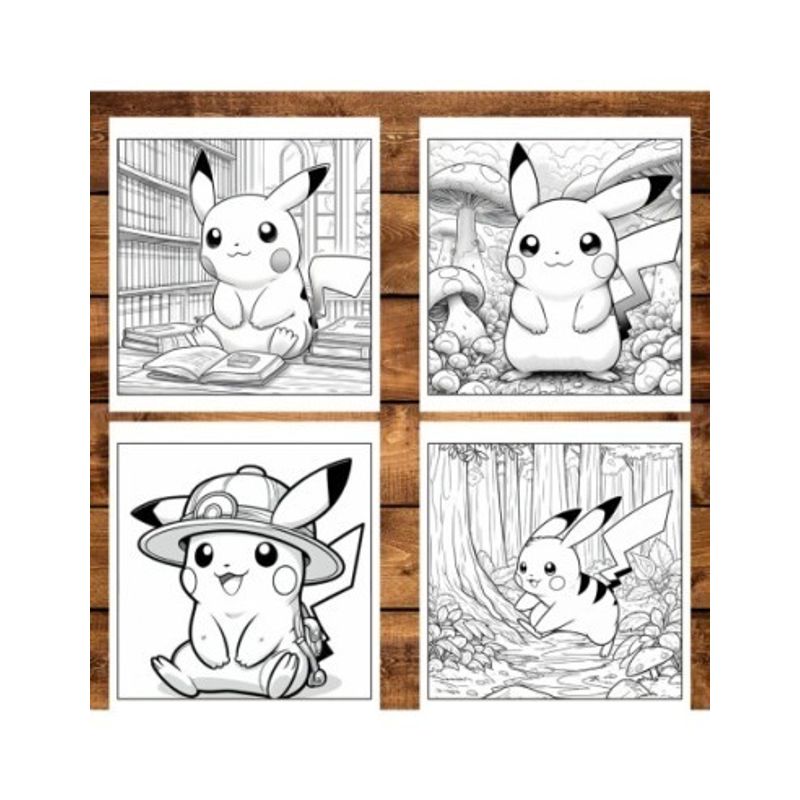 Carti si Birotica - Carti - Carti pentru copii - Carti de colorat - Carte de colorat pentru copii , 40 de ilustratii Pikachu - Volumul II, 86 pagini, A5 - Infinity.ro