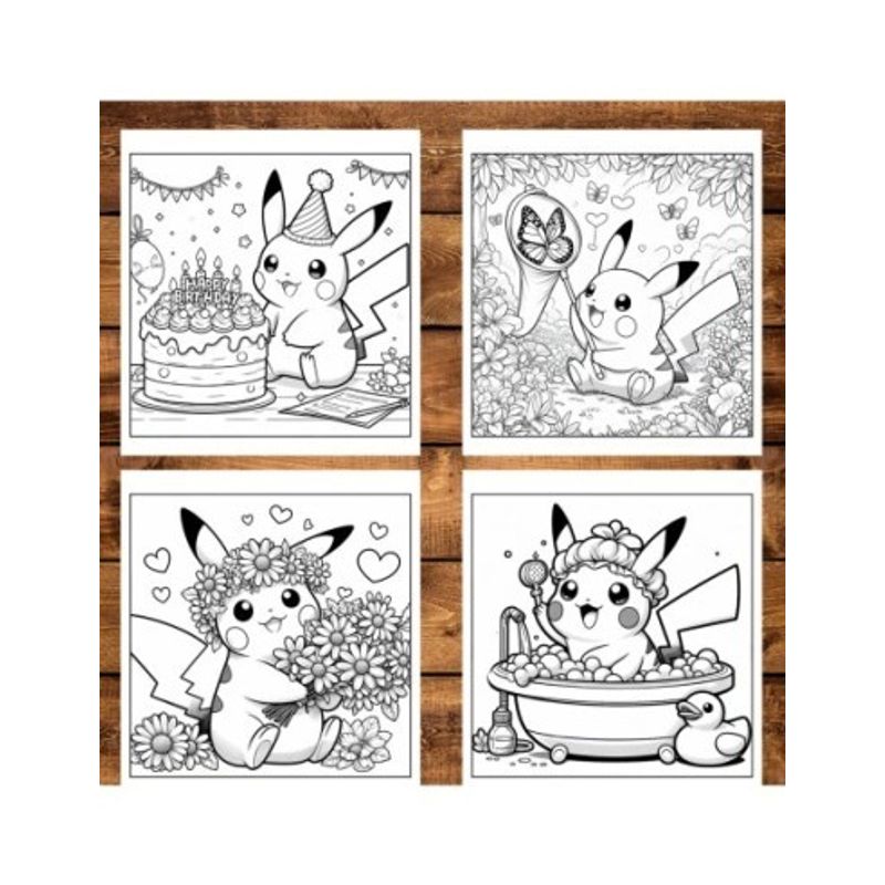 Carti si Birotica - Carti - Carti pentru copii - Carti de colorat - Carte de colorat pentru copii , 40 de ilustratii Pikachu - Volumul II, 86 pagini, A5 - Infinity.ro