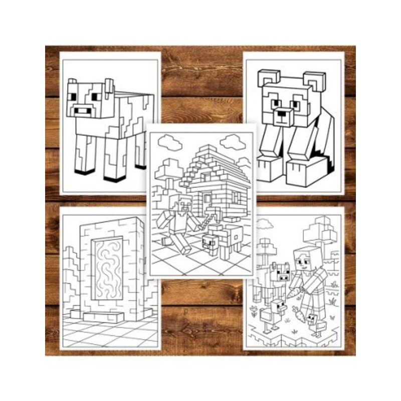 Carti si Birotica - Carti - Carti pentru copii - Carti de colorat - Carte de colorat pentru copii , 40 de ilustratii Minecraft, 86 pagini, A5 - Infinity.ro