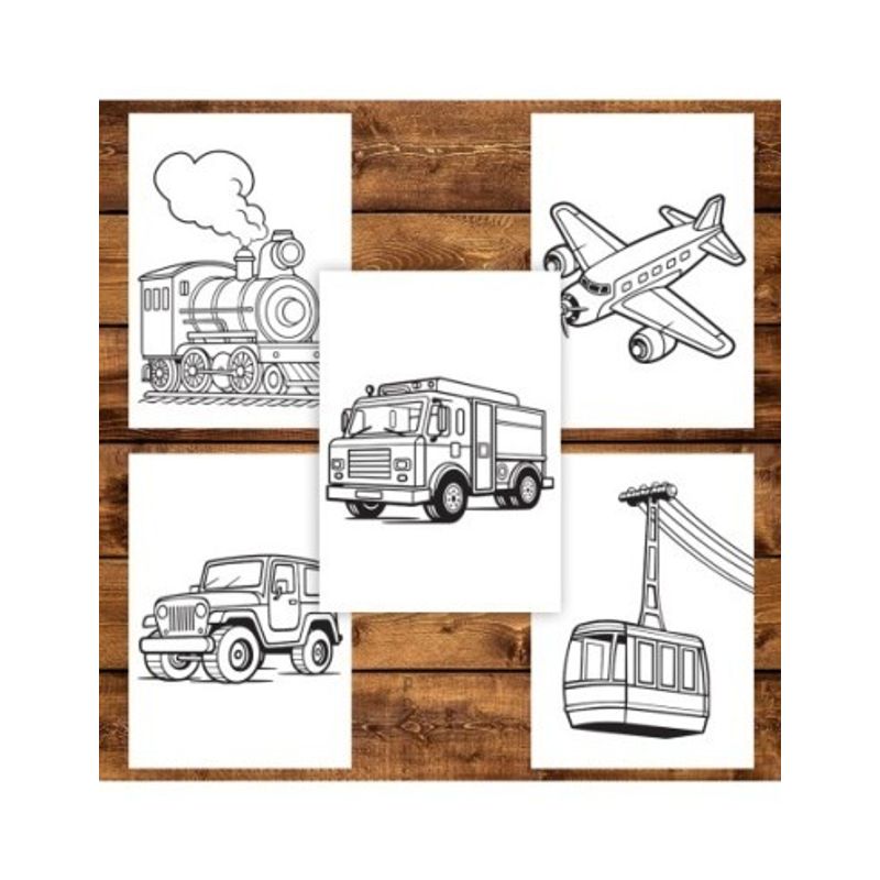 Carti si Birotica - Carti - Carti pentru copii - Carti de colorat - Carte de colorat pentru copii , 40 de ilustratii Vehicule, 86 pagini, A5 - Infinity.ro
