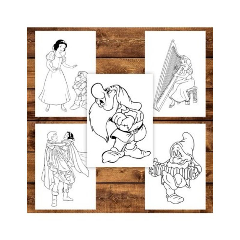 Carti si Birotica - Carti - Carti pentru copii - Carti de colorat - Carte de colorat pentru copii , 45 de ilustratii Alba ca Zapada, 96 pagini, A5 - Infinity.ro