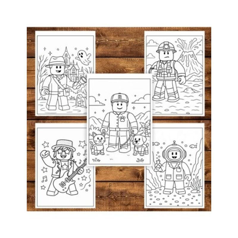 Carti si Birotica - Carti - Carti pentru copii - Carti de colorat - Carte de colorat pentru copii , 40 de ilustratii Roblox, 106 pagini, A5 - Infinity.ro