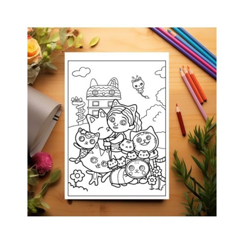 Carti si Birotica - Carti - Carti pentru copii - Carti de colorat - Carte de colorat pentru copii , 44 de ilustratii Gabby's Dollhouse - Volumul II, 88 pagini, A5 - Infinity.ro