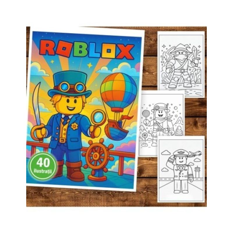 Carti si Birotica - Carti - Carti pentru copii - Carti de colorat - Carte de colorat pentru copii , 40 de ilustratii Roblox, 106 pagini, A5 - Infinity.ro