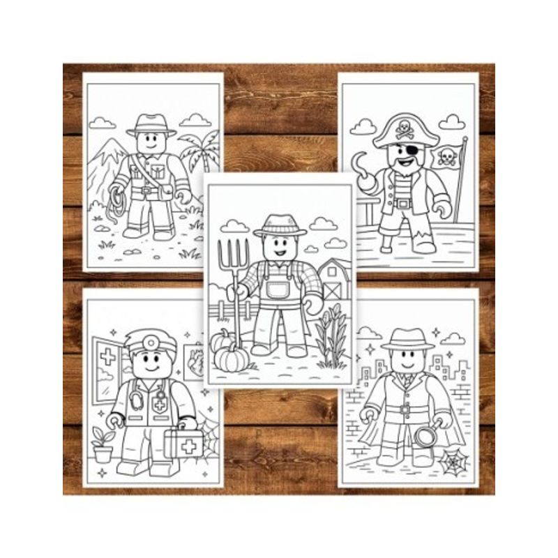 Carti si Birotica - Carti - Carti pentru copii - Carti de colorat - Carte de colorat pentru copii , 40 de ilustratii Roblox, 106 pagini, A5 - Infinity.ro
