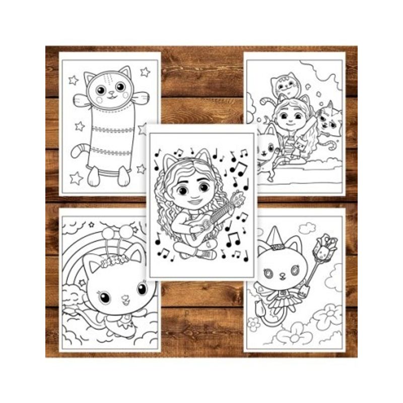 Carti si Birotica - Carti - Carti pentru copii - Carti de colorat - Carte de colorat pentru copii , 45 de ilustratii Gabby's Dollhouse - Volumul I, 90 pagini, A5 - Infinity.ro