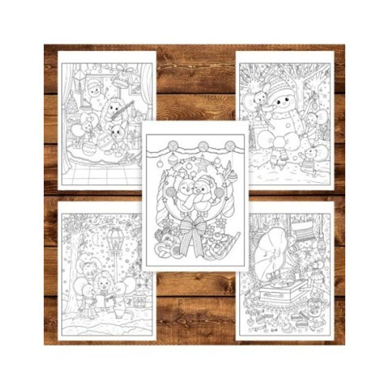 Carti si Birotica - Carti - Carti pentru copii - Carti de colorat - Carte de colorat pentru copii , 45 de ilustratii Magie de Craciun - Volumul I - Editie Premium, 96 pagini, A5 - Infinity.ro