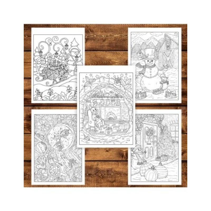 Carti si Birotica - Carti - Carti pentru copii - Carti de colorat - Carte de colorat pentru copii , 45 de ilustratii Magie de Craciun - Volumul I - Editie Premium, 96 pagini, A5 - Infinity.ro