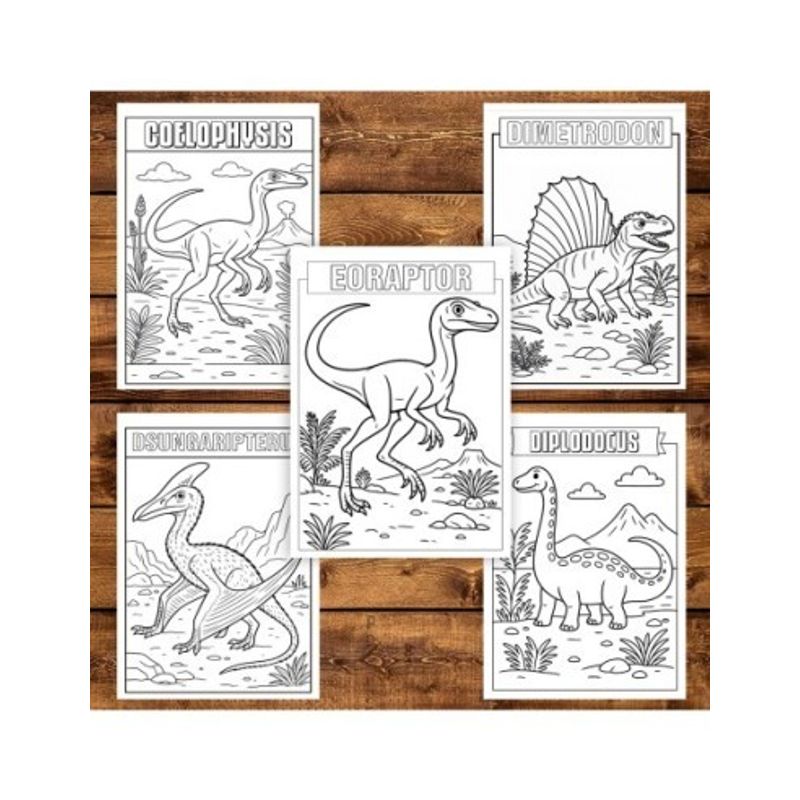 Carti si Birotica - Carti - Carti pentru copii - Carti de colorat - Carte de colorat pentru copii , 45 de ilustratii Invatam Dinozaurii - Volumul I, 96 pagini, A5 - Infinity.ro