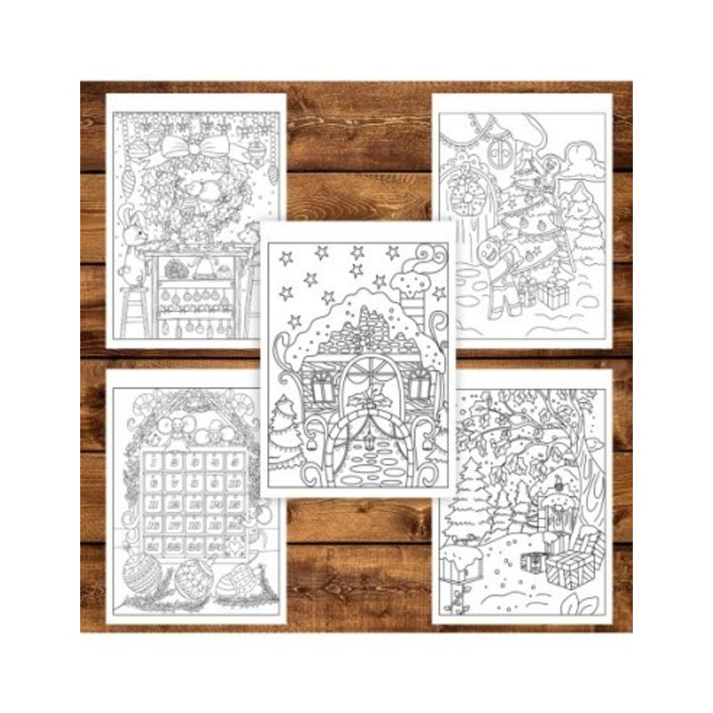 Carti si Birotica - Carti - Carti pentru copii - Carti de colorat - Carte de colorat pentru copii , 45 de ilustratii Magie de Craciun - Volumul II - Editie Premium, 96 pagini, A5 - Infinity.ro