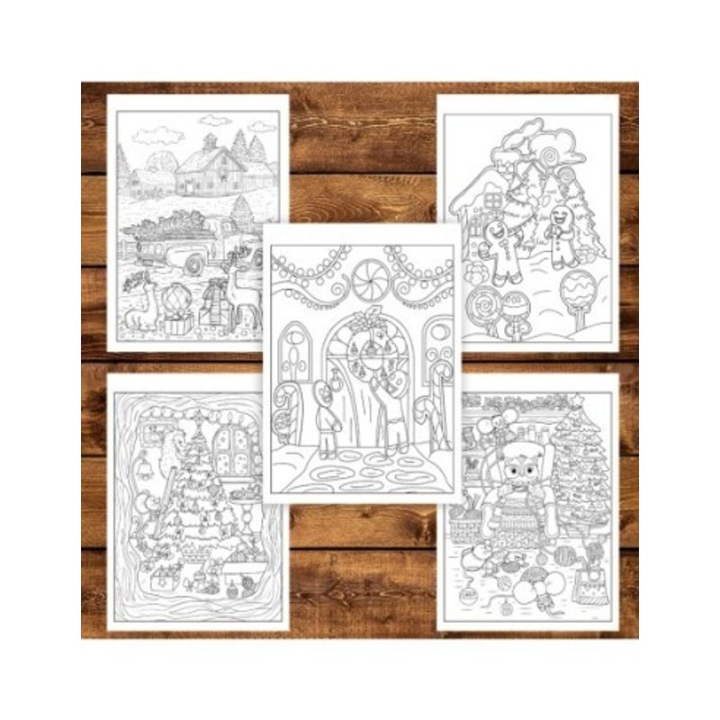 Carti si Birotica - Carti - Carti pentru copii - Carti de colorat - Carte de colorat pentru copii , 45 de ilustratii Magie de Craciun - Volumul II - Editie Premium, 96 pagini, A5 - Infinity.ro