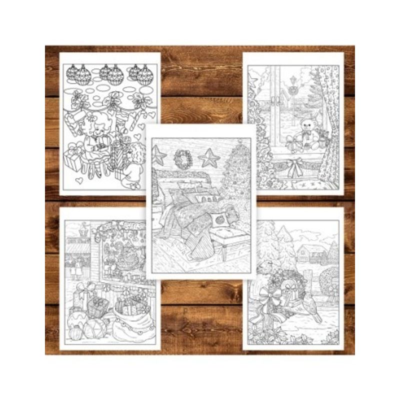 Carti si Birotica - Carti - Carti pentru copii - Carti de colorat - Carte de colorat pentru copii , 45 de ilustratii Magie de Craciun - Volumul III - Editie Premium, 96 pagini, A5 - Infinity.ro