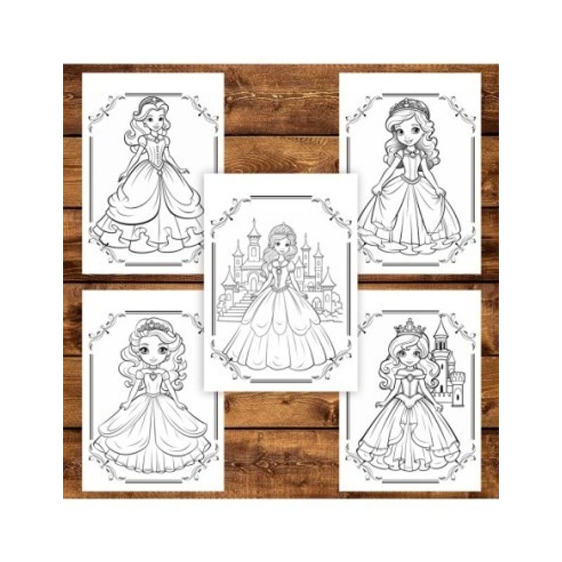 Carti si Birotica - Carti - Carti pentru copii - Carti de colorat - Carte de colorat pentru copii , 48 de ilustratii Lumea Printeselor - Volumul I, 102 pagini, A5 - Infinity.ro