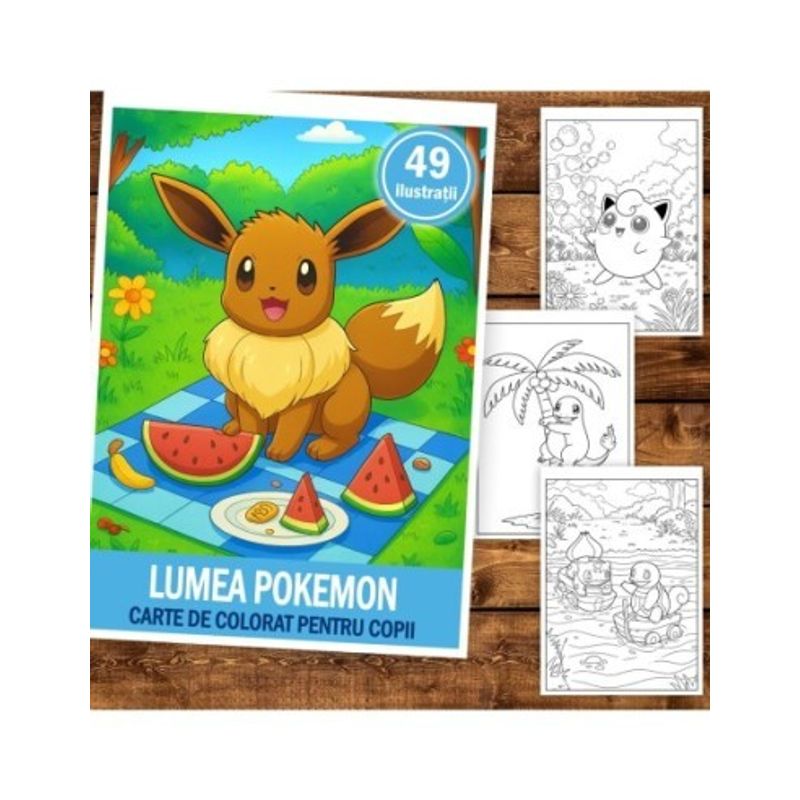 Carti si Birotica - Carti - Carti pentru copii - Carti de colorat - Carte de colorat pentru copii , 49 de ilustratii Lumea Pokemon, 106 pagini, A5 - Infinity.ro