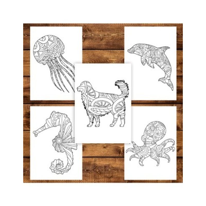 Carti si Birotica - Carti - Carti pentru copii - Carti de colorat - Carte de colorat pentru copii , 50 de ilustratii Animalute Mandala, 106 pagini, A5 - Infinity.ro