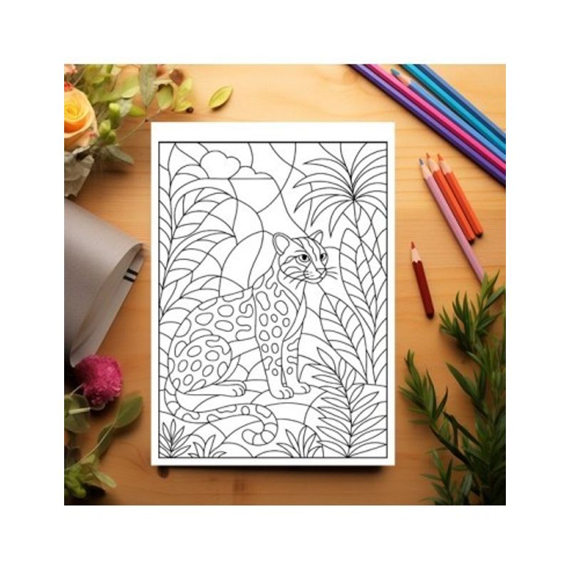 Carti si Birotica - Carti - Carti pentru copii - Carti de colorat - Carte de colorat pentru copii , 50 de ilustratii Animale din Jungla, 106 pagini, A5 - Infinity.ro