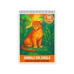 Carti si Birotica - Carti - Carti pentru copii - Carti de colorat - Carte de colorat pentru copii , 50 de ilustratii Animale din Jungla, 106 pagini, A5 - Infinity.ro
