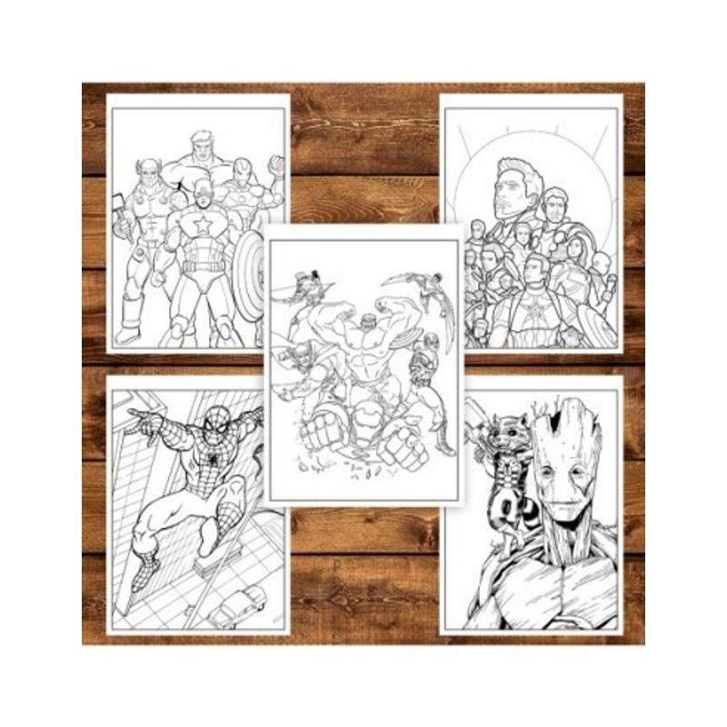 Carti si Birotica - Carti - Carti pentru copii - Carti de colorat - Carte de colorat pentru copii , 50 de ilustratii Avengers, 106 pagini, A5 - Infinity.ro