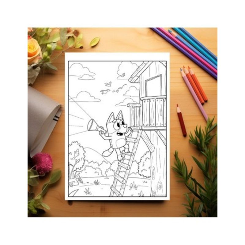Carti si Birotica - Carti - Carti pentru copii - Carti de colorat - Carte de colorat pentru copii , 50 de ilustratii Aventurile lui Bluey, 106 pagini, A5 - Infinity.ro