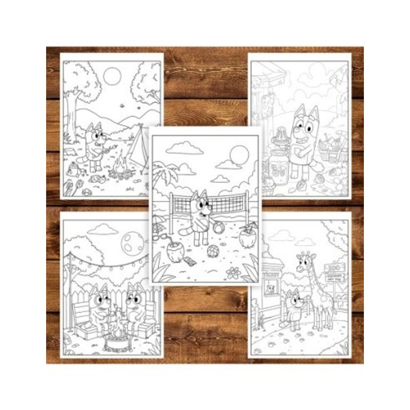 Carti si Birotica - Carti - Carti pentru copii - Carti de colorat - Carte de colorat pentru copii , 50 de ilustratii Aventurile lui Bluey, 106 pagini, A5 - Infinity.ro