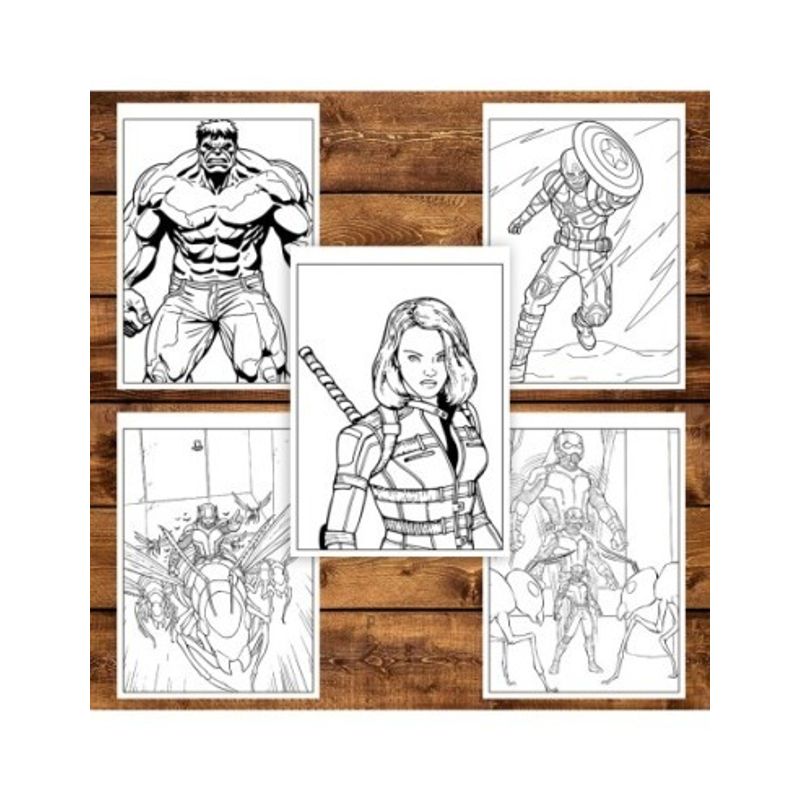 Carti si Birotica - Carti - Carti pentru copii - Carti de colorat - Carte de colorat pentru copii , 50 de ilustratii Avengers, 106 pagini, A5 - Infinity.ro