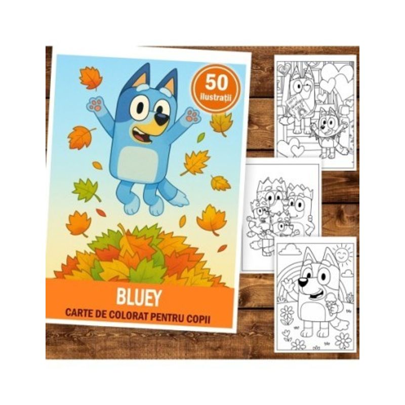 Carti si Birotica - Carti - Carti pentru copii - Carti de colorat - Carte de colorat pentru copii , 50 de ilustratii Bluey, 106 pagini, A5 - Infinity.ro