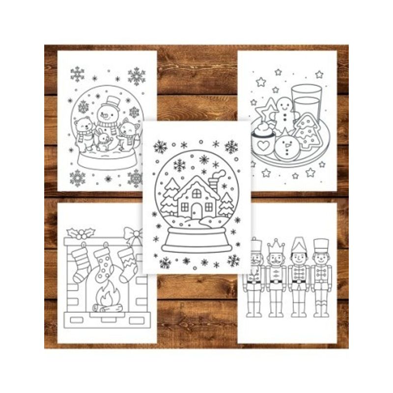 Carti si Birotica - Carti - Carti pentru copii - Carti de colorat - Carte de colorat pentru copii , 50 de ilustratii Bucurii de Craciun - Volumul I, 106 pagini, A5 - Infinity.ro