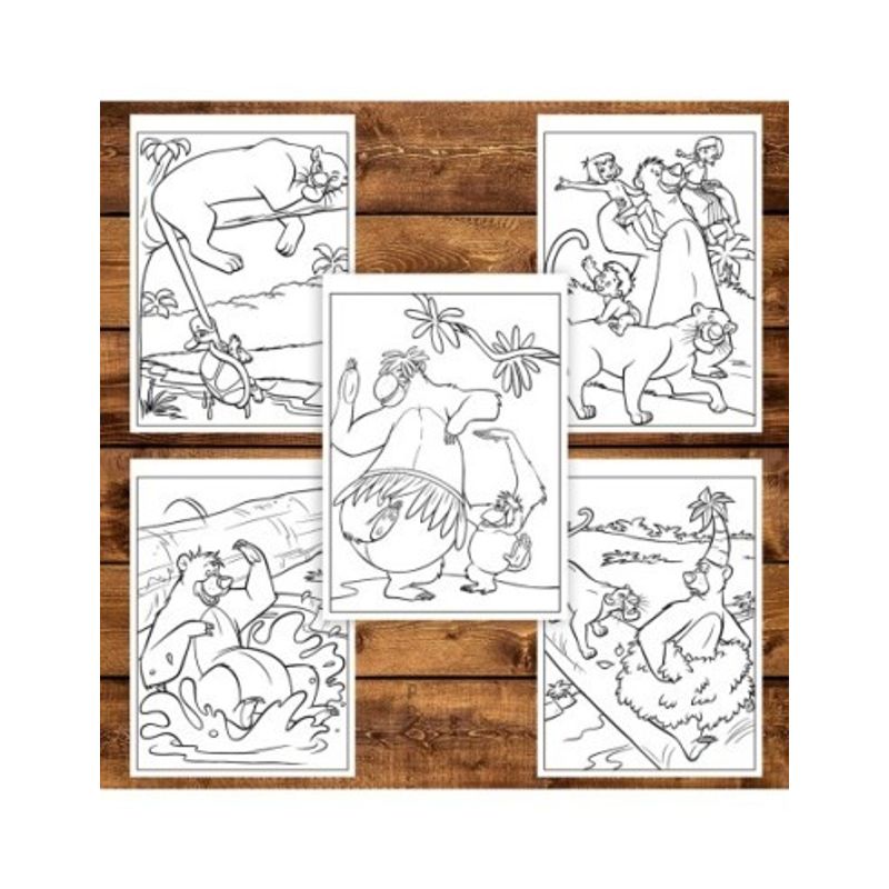 Carti si Birotica - Carti - Carti pentru copii - Carti de colorat - Carte de colorat pentru copii , 50 de ilustratii Cartea Junglei, 106 pagini, A5 - Infinity.ro