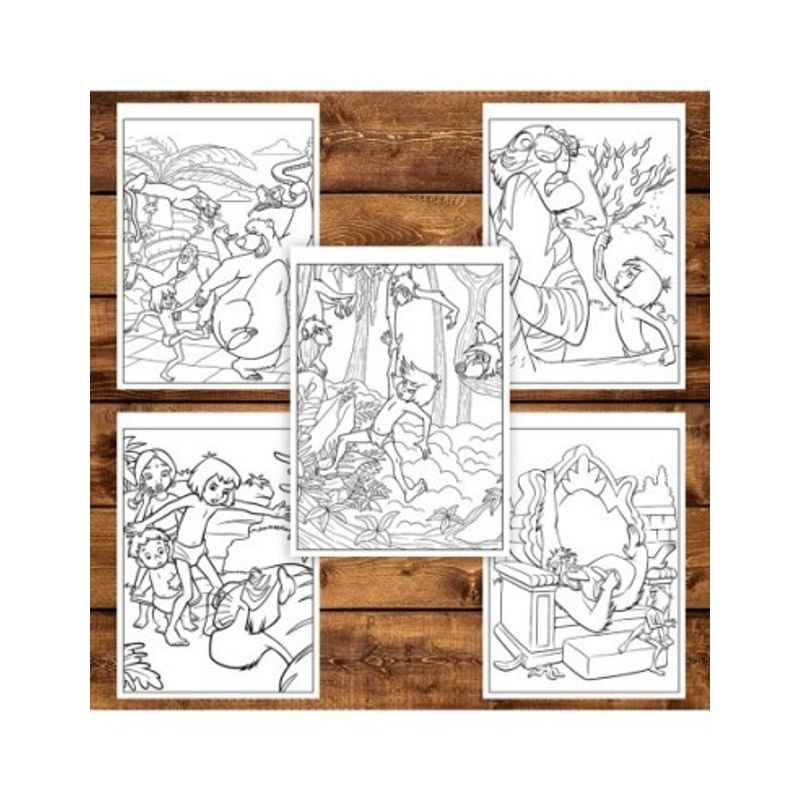 Carti si Birotica - Carti - Carti pentru copii - Carti de colorat - Carte de colorat pentru copii , 50 de ilustratii Cartea Junglei, 106 pagini, A5 - Infinity.ro