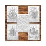 Carti si Birotica - Carti - Carti pentru copii - Carti de colorat - Carte de colorat pentru copii , 50 de ilustratii Castele si Cetati - Editia Premium, 106 pagini, A5 - Infinity.ro