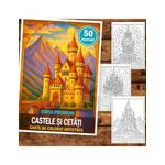 Carti si Birotica - Carti - Carti pentru copii - Carti de colorat - Carte de colorat pentru copii , 50 de ilustratii Castele si Cetati - Editia Premium, 106 pagini, A5 - Infinity.ro